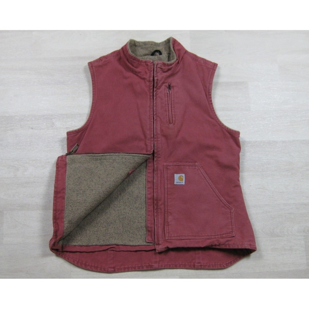 Vintage Y2K Carhartt Sherpa Lined Vest Women's (L) WV001 VRS Rose Workwear